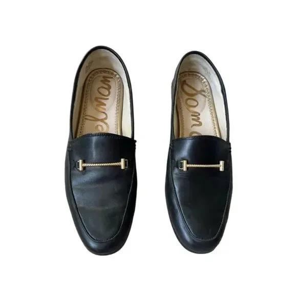 Sam Edelman Black Lior Horsebit Loafers | women’s size 10 Sam Edelman Lior Black Almond Toe Slip On Stacked Heel  main image 3
